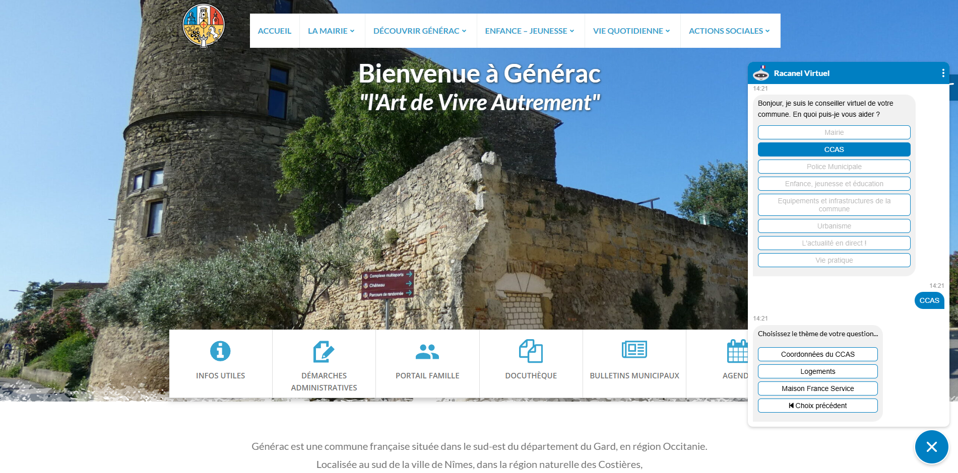 Comm'un Agent - Generac page d'accueil